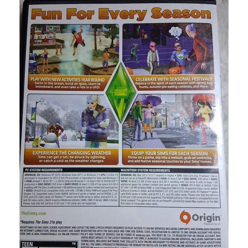 The Sims 3 Seasons Expansion Pack PC Game